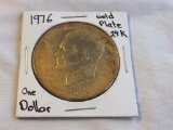 1776-1976 Eisenhower One Dollar 24k Gold Coin
