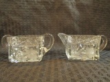 Vintage Crystal Cut Creamer Set
