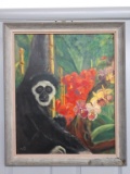 Monkey and flowers painting by Norma