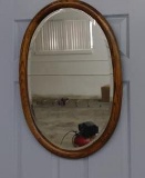 Wood Frame oval mirror 29x21