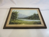 Framed Painting of a Mountain Scene