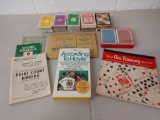 Vintage bridge and gin rummy game lot
