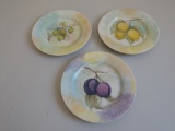 Set of 3 hand painted decorative plates by Landis