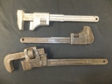 Lot of 3 Vintage Monkey Wrenches