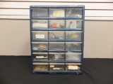 Blue 18-Drawer Cabinet with Equipment