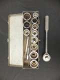 Lot of Various-Sized Sockets with Socket Wrench