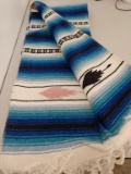 Native American throw - blue, black and pink