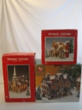 Lot of 3 Christmas Village Buildings, A Church