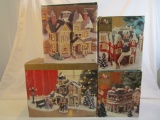 Lot of 4 Christmas Village Buildings, A Hotel