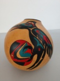 Native American art hand painted decorative gourd
