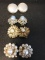 Lot of 7 costume jewelry clip earrings