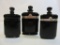 Lot of 3 Small vintage Black Perfume Bottles