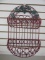 Red Metal Two Tier Basket Wall Decor