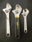 Lot of 3 Adjustable Crescent Wrenches