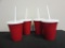 Set of 4 Tableau 16 oz. Party Cups w/ Lids