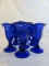 Lot of 11 Cobalt Blue Glass Sundae Glasses