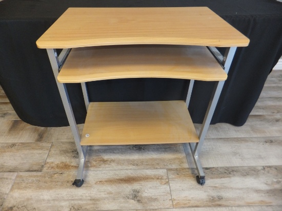 Wooden Desk 16.5"L 28"W 30"H on Rollers