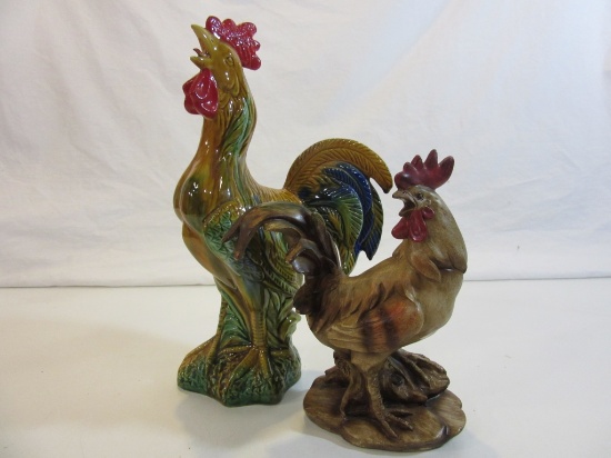 Lot of 2 Decorative Roosters