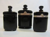 Lot of 3 Small vintage Black Perfume Bottles