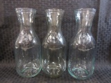 Lot of 3 Vintage Glass Milk Bottles