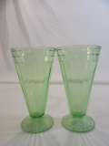 Vintage Set of 2 Uranium Depression Sundae Glasses