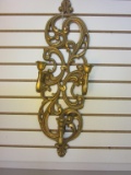 Vintage Gia Gold Toned 3 Candle Wall Decor