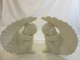 Set of 2 Ceramic Sleeping Angels Home Decor