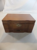 Ladies Oak Finish Jewelry Box