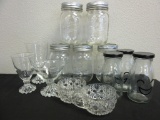Lot of Glass, Including: Canning Jars