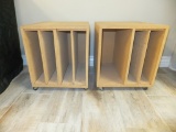 Lot of 2 Wooden Cubbies on Rollers