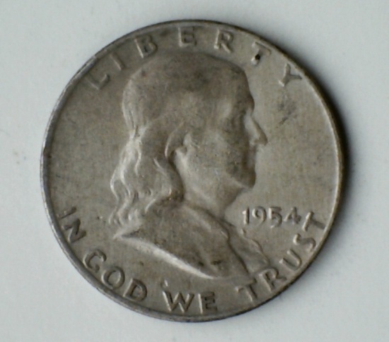 1954-D Franklin Silver Half Dollar Coin