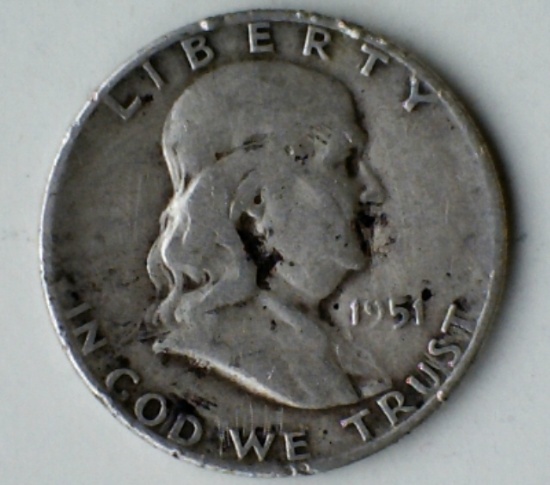 1951-S Franklin Silver Half Dollar Coin
