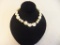 White Stone & Bead Necklace