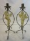 Set of 2 Metal Candle Holders with Musical Angels