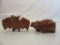 Lot of 2 Wood Puzzles, Incl. Pig and Flying Bat