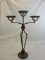 Tall Metal w/ Orange Glass Accents Candle Holder