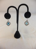 .925 Silver Blue Stone Earrings
