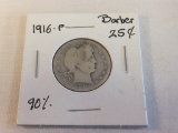 1916-P Silver Barber Quarter
