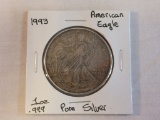 1993 .999 Silver 1oz  American Eagle Dollar Coin