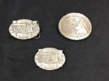 Lot of 3 Cowboy Action Shooting Belt Buckles