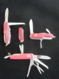 Lot of 4 Red Pocket Knives