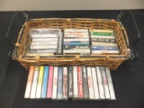 Basket w/ 42 Cassette Tapes