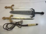 Lot of 3 Play Swords and Whip