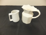 Lot of 2 Small White Ceramic Pitchers