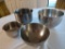 4 stainless steel bowls