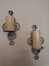 2 metal wall sconces with new candles
