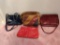 4 multi colored purses