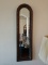 Faux stone oval topped tall hanging mirror