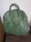 Vintage Green Leather bag with zipper pouch