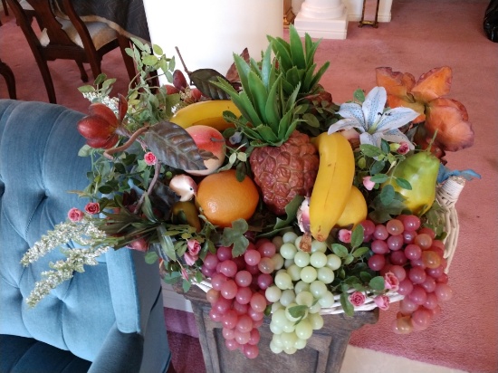 Large faux fruit arrangement